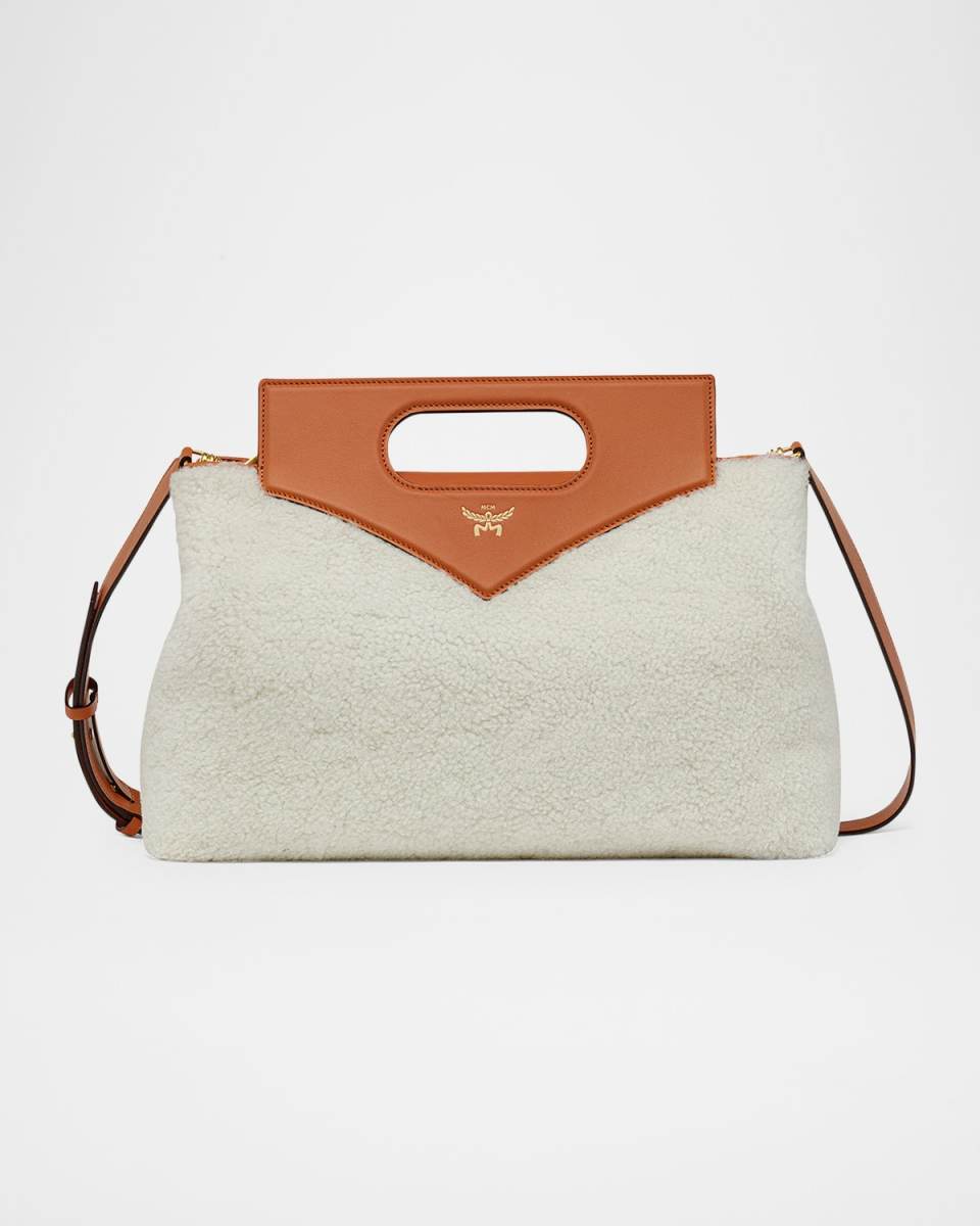 Diamond Lamb Shearling Fur Shoulder Bag